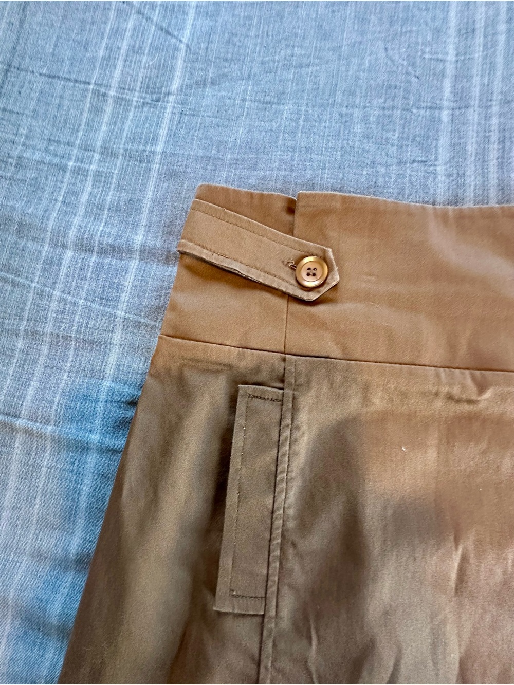 BCBGeneration Brown Button-Tab Chino Skirt